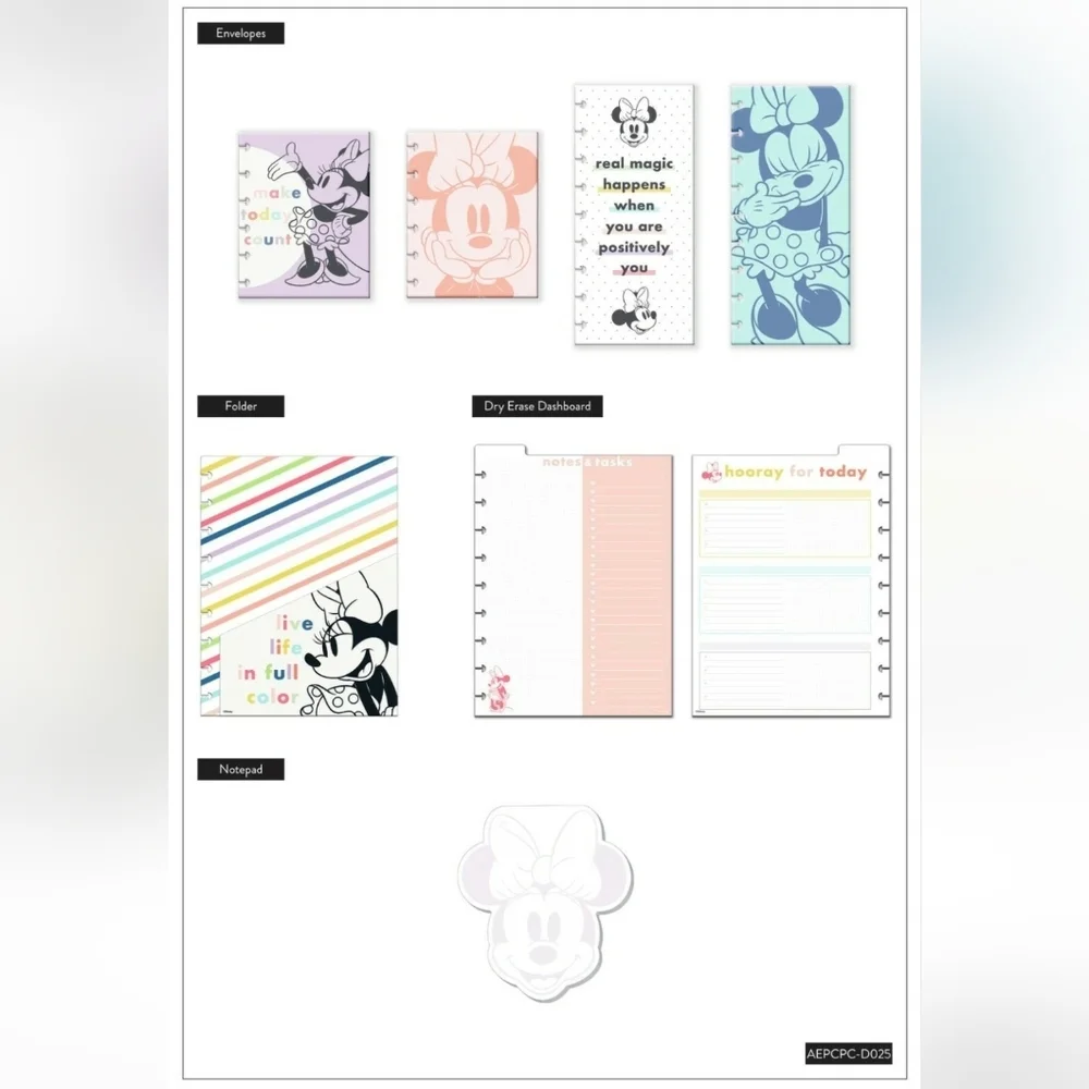 The Happy Planner Disney Minnie Mouse Classic Planner Companion & Extension Pack